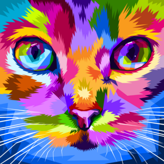 Close Up Pop Art Cat Face Sticker