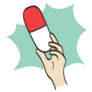 Closeup Hand Holding Capsule Overdose Concept Sticker