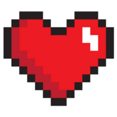 Closeup Heart, Pixel Icon Sticker
