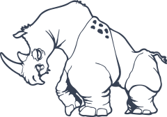 Clothed Rhinoceros Sticker