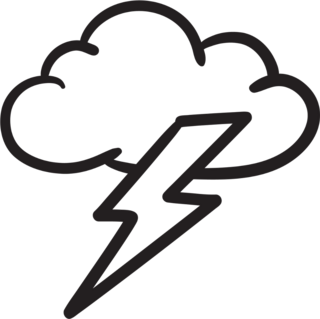 Cloud And Lightning Bolt Sketch Sticker