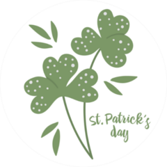 Clover Leaf Illustration. Cute Spring St. Patrick’s Day Sticker