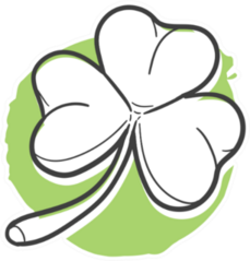 Clover Leaf Traditional Doodle Sticker