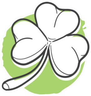 Clover Leaf Traditional Doodle Sticker