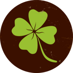 Clover With Four Leaves In Brown Background Sticker