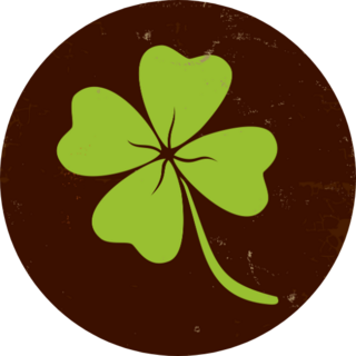 Clover With Four Leaves In Brown Background Sticker