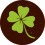 Clover With Four Leaves In Brown Background Sticker