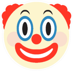 Clown Emoji Face Sticker