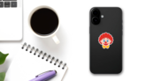 Clown Face Circuc With A Red Nose Sticker on a Phone (New) example