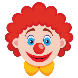 Clown Face Circuc With A Red Nose Sticker
