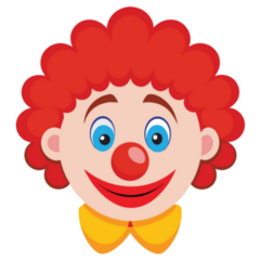 Clown Face Circuc With A Red Nose Sticker