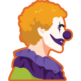 Clown Face In Profile Sticker