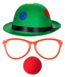 Clown Hat With Glasses And Red NoseSticker