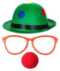 Clown Hat With Glasses And Red NoseSticker