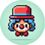 Clown Head In 8 Bit Sticker