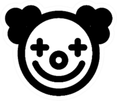 Clown Icon Illustration Sticker