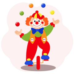 Clown Juggler With Unicycle Sticker