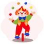 Clown Juggler With Unicycle Sticker
