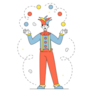 Clown Juggles Sticker