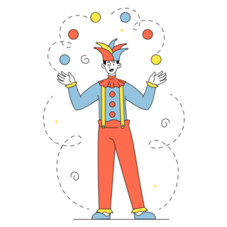 Clown Juggles Sticker
