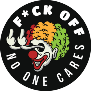 Clown Middle Finger F*ck Off No One Cares Sticker