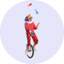 Clown On A Unicycle Juggling Sticker
