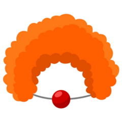 Clown Orange Curly Wig Sticker