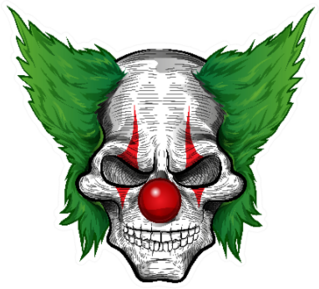 Clown Skull With Green Hair Sticker