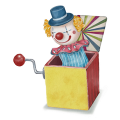 Clown Toy In A Music Box Sticker