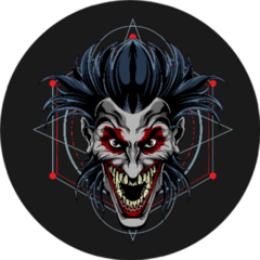 Clown With Scary Face On Black Sticker