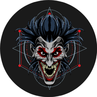 Clown With Scary Face On Black Sticker