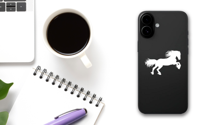 Clydesdale Horse Sticker on a Phone (New) example