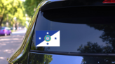 Coast Guard Commandant Flag Sticker on a Rear Car Window (New) example