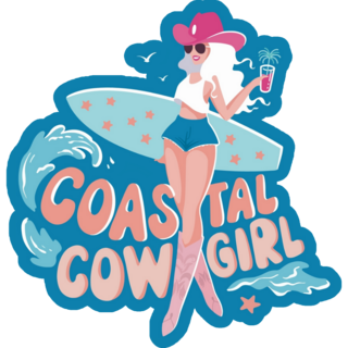 Coastal Cowgirl Illustration Sticker