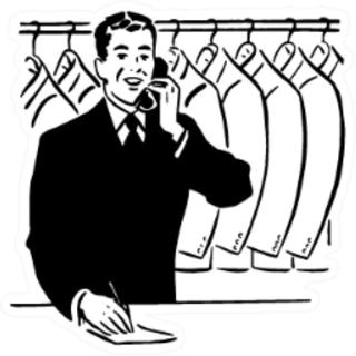 Coat Check Or Dry Cleaning Illustration Sticker