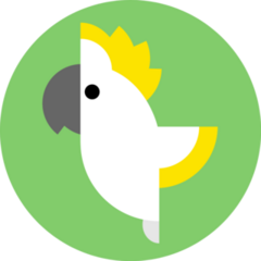 Cockatoo Parrot On Green Sticker