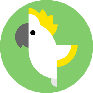 Cockatoo Parrot On Green Sticker