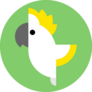 Cockatoo Parrot On Green Sticker