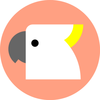 Cockatoo Parrot On Peach Sticker