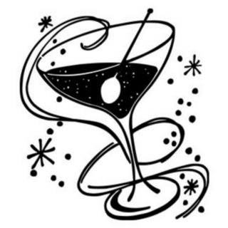 Cocktail Glass In 1950s Retro Style