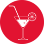 Cocktail Glass On Red Sticker