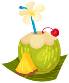 Cocktail In Green Coconut Sticker