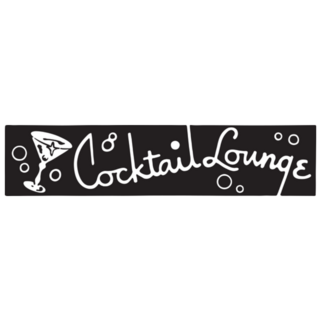 Cocktail Lounge 1950s Retro Banner Sticker