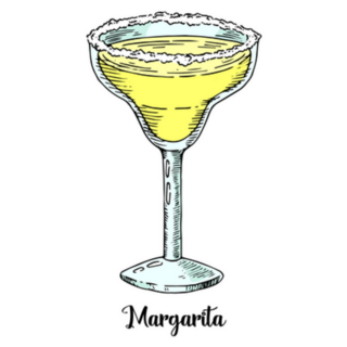 Cocktail Margarita In Sketch Style Sticker