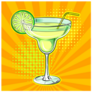 Cocktail Margarita Orange Pop Art Hand Drawn Sticker