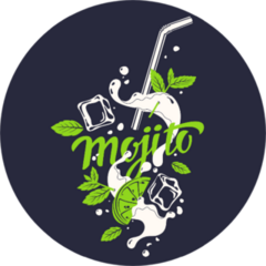 Cocktail Mojito Lettering Sticker