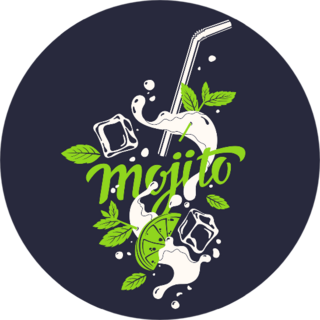 Cocktail Mojito Lettering Sticker