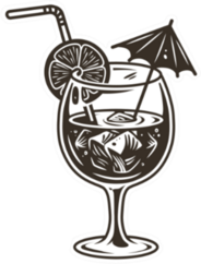 Cocktail With A Straw And An Umbrella Sticker