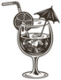 Cocktail With A Straw And An Umbrella Sticker