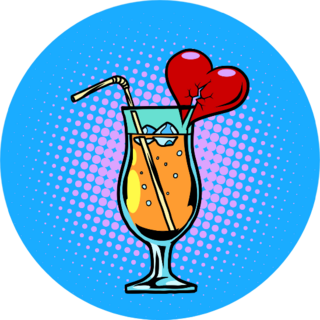 Cocktail With Heart Sticker